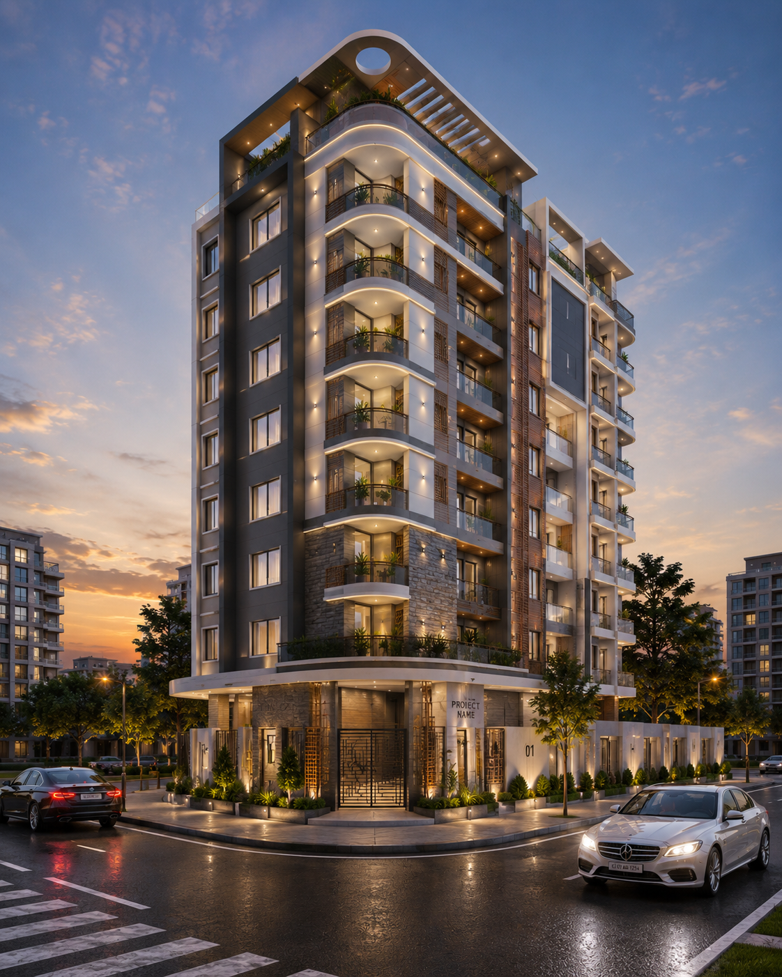 8 Story Building Mordan Architecture Design