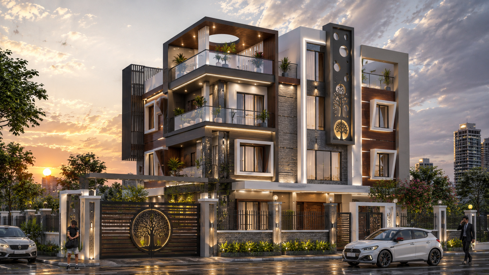 4 Story Mordan Building Design