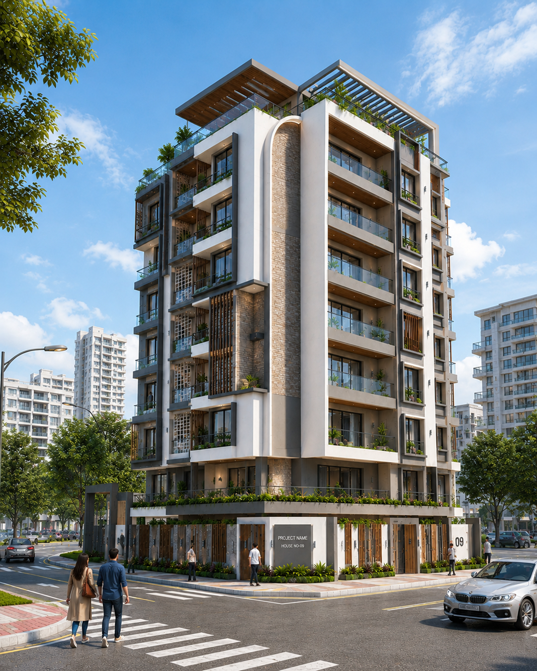 8-Story High Rise Mordan Building design